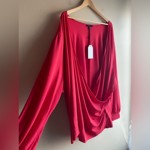 New Universal Standard Women Red Blouse Oversized Top Plus Size 4XL - Picture 3 of 10